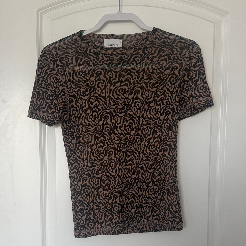 Brown and Tan Abstract Women's Tee